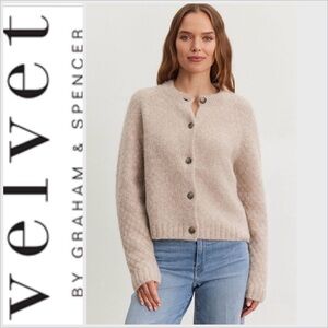 NWOT VELVET BY GRAHAM & SPENCER chantal sweater in almond